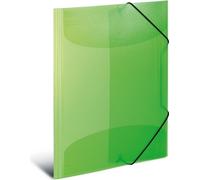 HERMA Chemises à élastique Translucide en Vert, A4, plastique robuste, avec 3 rabats intérieurs, 1 porteé de chemise