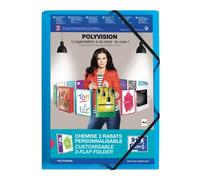 Chemise à rabats Oxford POLYVISION DIN A4 pochette transparente bleue