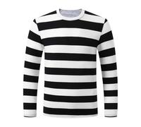 Chemise à rayures imprimées complètes à manches longues pour homme avec col rond - "Rub Some Dirt on It", Noir , 3XL