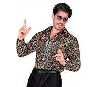 Widmann Chemise Party Fashion pour homme Animalier léopard à sequins Dorée S/M