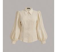 Chemise abricot à manches longues et col à revers pour femme, élégante et vintage, vêtements de travail décontractés pour femme, style Old Money, vêtements d'église pour femme, été et automne 0XL,1XL,
