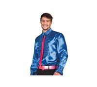 Boland Chemise disco à volants Homme Bleu 70s Costume Carnaval Soirée à thème