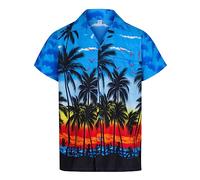 Chemise Aloha Hawaienne Homme d'ete Manches Courtes - Chemise de fte de Plage et de Vie de garon