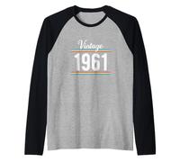 Chemise amusante de 64e anniversaire Vintage 1961 Happy 64 Year Old Manche Raglan