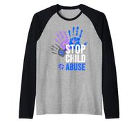 Chemise Anti-abus pour Enfant - Stop Child Abuse Sensibilisation à la prévention de l'abus Manche Raglan