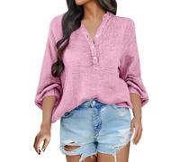 Chemise Anti UV Femme Manche Longue Chemisiers Et Blouses Femme Grande Taille Chemisier avec Bouton Blouse Décontractés Haut Couleur Unie Top Ample Loungewear Plissées Chemise Outdoor Vêtements