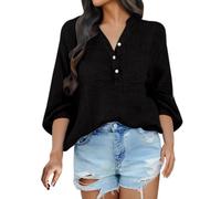 Chemise Anti UV Femme Manche Longue Chemisiers Et Blouses Femme Grande Taille Chemisier avec Bouton Blouse Décontractés Haut Couleur Unie Top Ample Loungewear Plissées Chemise Outdoor Vêtements