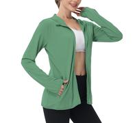 Chemise Anti UV Femme Manche Longue Tee Shirt de Randonnée Protection UV T Shirt de Plage UPF 50+ Léger Respirant Fonctionnel Séchage Rapide Veste de Course Pullover de Surf Natation Pas Cher