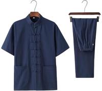 Chemise Arts Martiaux Traditionnels Kung Fu Ensemble Pour Homme, Tai Chi Wushu Classique Tangzhuang Style Classique Manches D'entraînement Uniforme Printemps Automne Loisirs A,190/4XL(92-99kg)