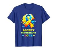 Chemise autistique bleue Les hommes acceptent comprendre T-Shirt