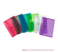 Chemise enveloppe - ELBA - HAWAI - Polypropylène 25/100ème - Format A5 - Coloris translucides assortis