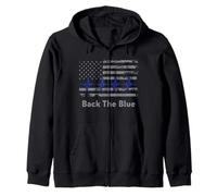 Chemise Back The Blue American Flag Heartbeat Police Sweat à Capuche