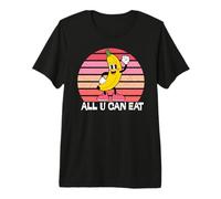 Chemise Banane Amusante All U Can Eat Retro Vintage Banana T-Shirt Haut de Gamme