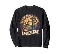 Chemise Bayous en Laiton avec Perles, Louisiana Mardi Gras Jazz Band Sweatshirt