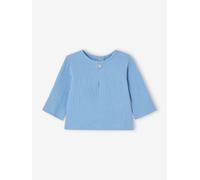 Chemise bébé esprit liquette en gaze de coton bleu pâle 6M(67CM)