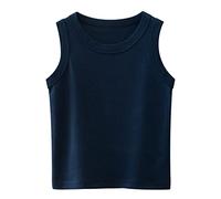 Chemise bébé garçon avec nœud papillon Gilet sans manches avec col rond T-shirts Tops T-shirts pour maillot 172, bleu foncé, 3-4 ans