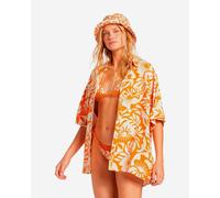 Chemise Billabong On Vacation manche courte orange blanc femme - L
