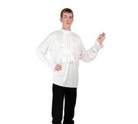 P'TIT Clown - 12133 - Chemise Blanche à Jabot - Manches Longues et Col - Médiéval, Pirate, Renaissance - Accessoire de Déguisement Adulte Homme - pour Carnaval, Halloween, Cosplay - Taille Unique
