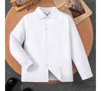 Chemise blanche à manches longues de style universitaire classique et décontractée, convenant aux garçons pour des activités formelles comme les fêtes, les représentations, les concours, etc. 6Y,7Y,8Y