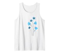 Chemise Blanche avec Fleurs Bleues pour Femmes Débardeur