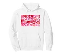Chemise Blanche avec Rouge à lèvres Rouge à lèvres Bisous pour Petit ami Sweat à Capuche