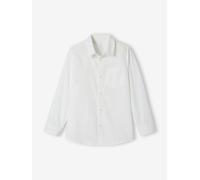 VERTBAUDET Chemise Blanche en Popeline Manches Longues garçon Blanc 8A