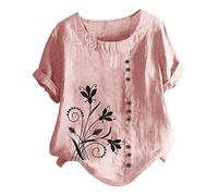 Chemise Blanche Femme, Chemises à Manches Courtes à Col en V pour Femmes T-Shirt Décontracté Décontracté pour Femmes Sportswear Femme