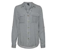 VERO MODA Vmbumpy L/S T-Shirt New WVN GA Noos Blouse, Ibiza Blue/Stripes : Blanc Neige, M Femme