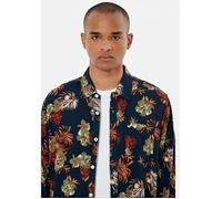 Chemise bleue fleurie homme - KAPORAL - CHILL - Manches longues - Regular - Col chemise XXL