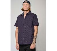 Chemise bleue imprimée Homme KALON - KAPORAL - Coupe slim - Manches courtes - Col chemise L