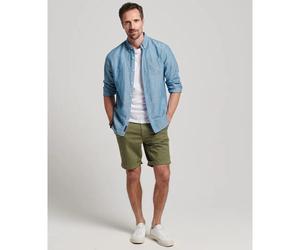 Chemise boutonnÃ©e lin et coton bio Superdry Studios Bleu 2XL