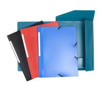 Chemise box à élastique en polypropylène opaque A4 grande capacité Dos 2,5 cm - Coloris assortis