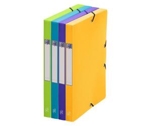 Chemise box Oxford Memphis plastique 24x32 cm dos 2,5 cm - couleurs mode assorties