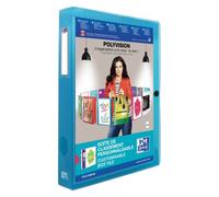 Chemise box plastique Oxford 24 x 32 cm - bleue