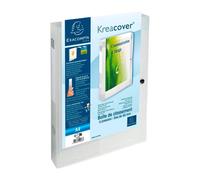 Chemise box translucide plastique personnalisable Exacompta Kreacover dos 4 cm - Incolore