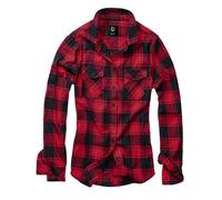Brandit Amy Flannel Long Sleeve Shirt Rouge,Noir L Femme