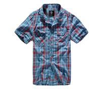 Brandit Chemise Roadstar Homme manches courtes bleu fumé/rouge feu/blanc Taille 4XL