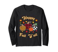 Chemise Buffalo Plaid Léopard Citrouille Happy Fall Y'all Autumn Manche Longue