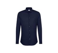 Chemise business Seidensticker - coupe slim - sans repassage - col Kent - manches courtes - 100% coton