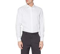 Chemise business Seidensticker pour homme - Coupe ajustée - Infroissable - Col Kent - Manches longues - Poignets à revers - 100 % coton