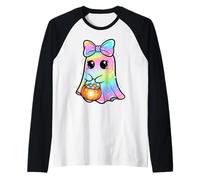 Chemise Candy Ghost, Arc en Ciel, Treat Trick Or Funny Manche Raglan