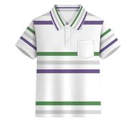 Chemise Carnival Boys à Rayures avec Boutons Floraux col élégant et Poche Haut décontracté pour Adolescents et Jeunes Adultes Tenue de fête stylée (Multicolour-C, 3-4 Years)