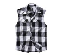 Chemise carreaux sans manches Brandit Blanc L