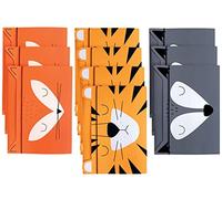 Chemise Cartonnée A4 pour Enfants - Soft-Touch - Imprimé Intérieur et Extérieur - Forme Amusante - 3 Motifs Assortis: Renard + Tigre + Loup - Paquet de 10