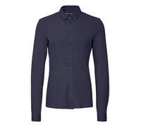 Chemise Casual Homme à Manches Longues avec Stretch CFARTHUR LS BU Jersey Piquet, Couleurs:Bleu-foncé, Taille:M