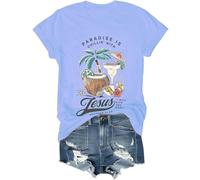 Chemise Chillin' with Jesus, Paradise is Chillin' with Jesus I Will Give You Rest Jesus Chemise, Bleu (Carolina blue), L