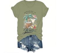 Chemise Chillin' with Jesus, Paradise is Chillin' with Jesus I Will Give You Rest Jesus Chemise, Vert, XXL