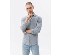Chemise Classique Manches Longues - Ombre - Pour Homme - Gris XXL