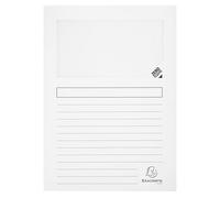 Chemise coin papier avec fenêtre Super Exacompta - Paquet de 100 - Blanc