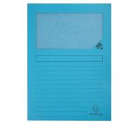 Chemise coin papier avec fenêtre Super Exacompta - Paquet de 100 - Bleu